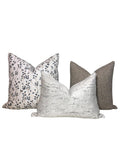 Floral Tweed Throw Pillow Cover Set, Handmade Accent Cushion Combo