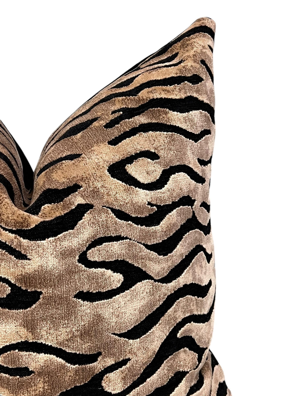 Zebra Print Velvet Pillow Cover, Handmade Safari Throw Pillow