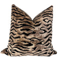 Zebra Print Velvet Pillow Cover, Handmade Safari Throw Pillow