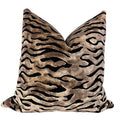 Zebra Print Velvet Pillow Cover, Handmade Safari Throw Pillow