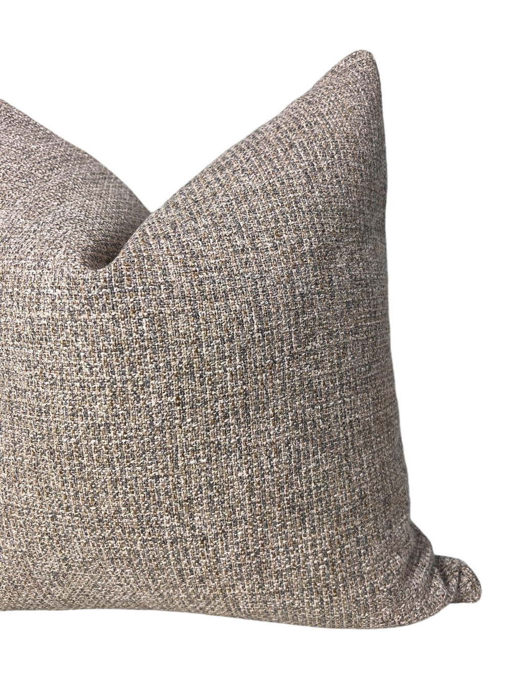 Handmade Tweed Pillow Cover, Beige Brown Woven Accent Cushion