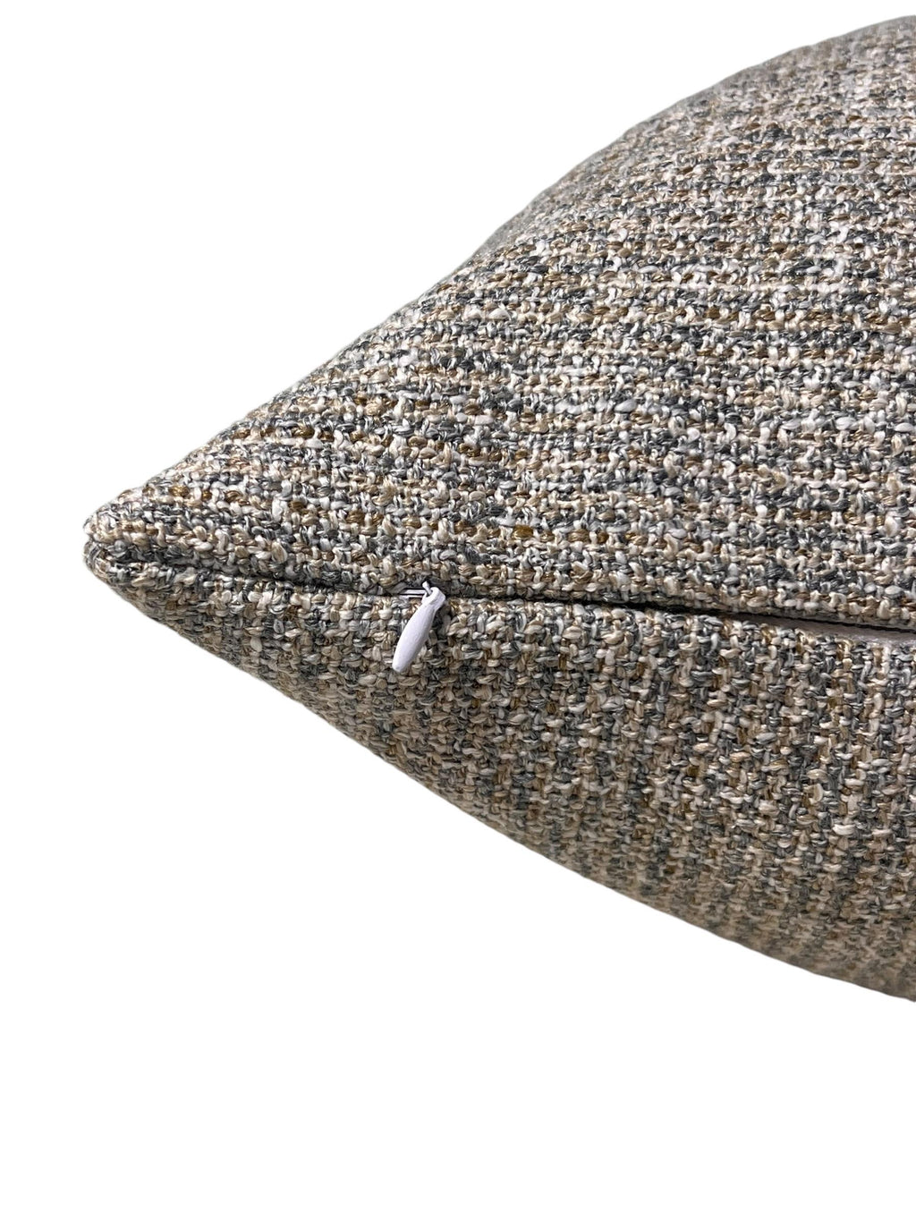 Handmade Tweed Pillow Cover, Beige Brown Woven Accent Cushion