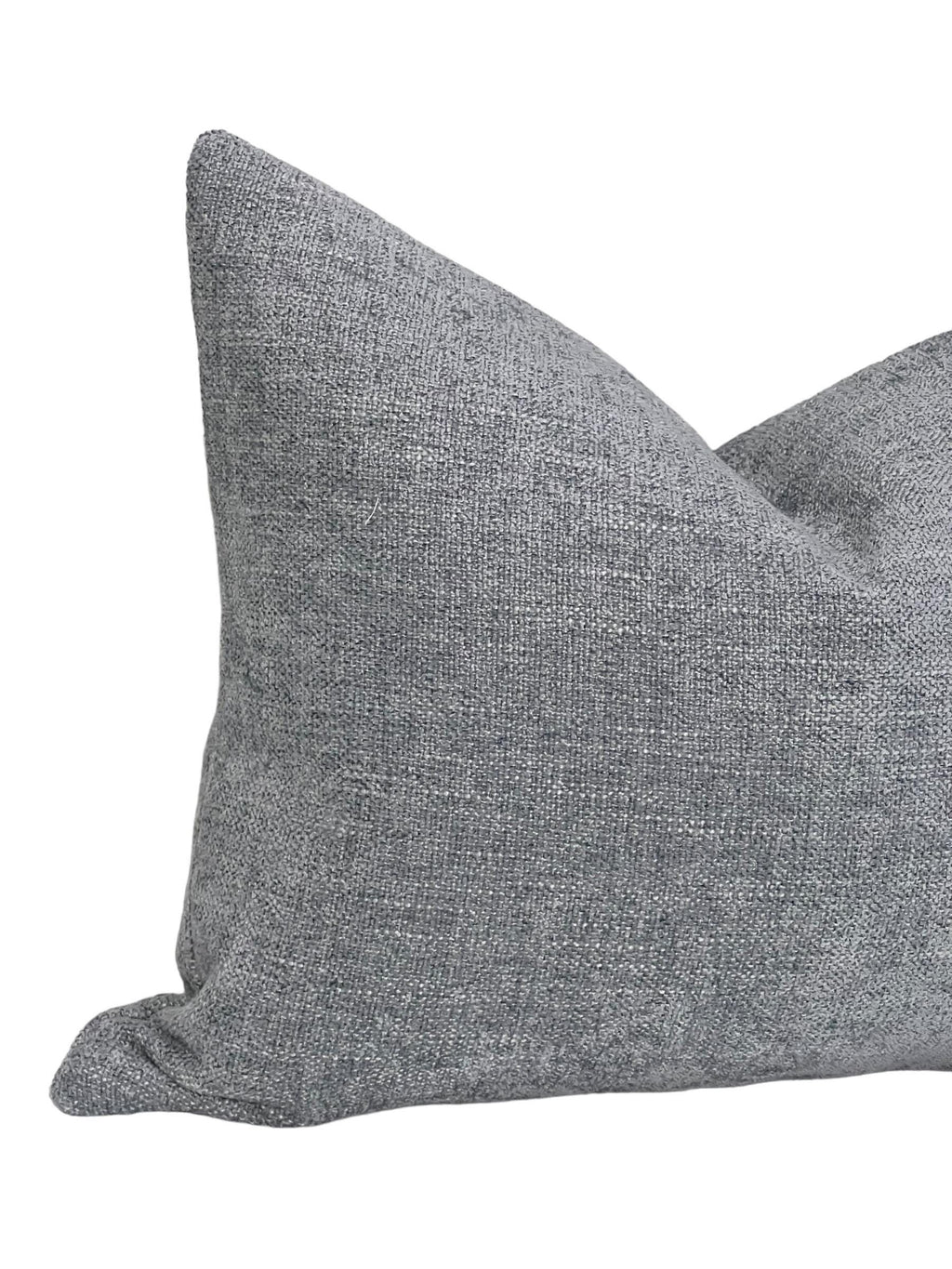 Blue Linen Throw Pillow Cover, Textured Minimalist Cushion