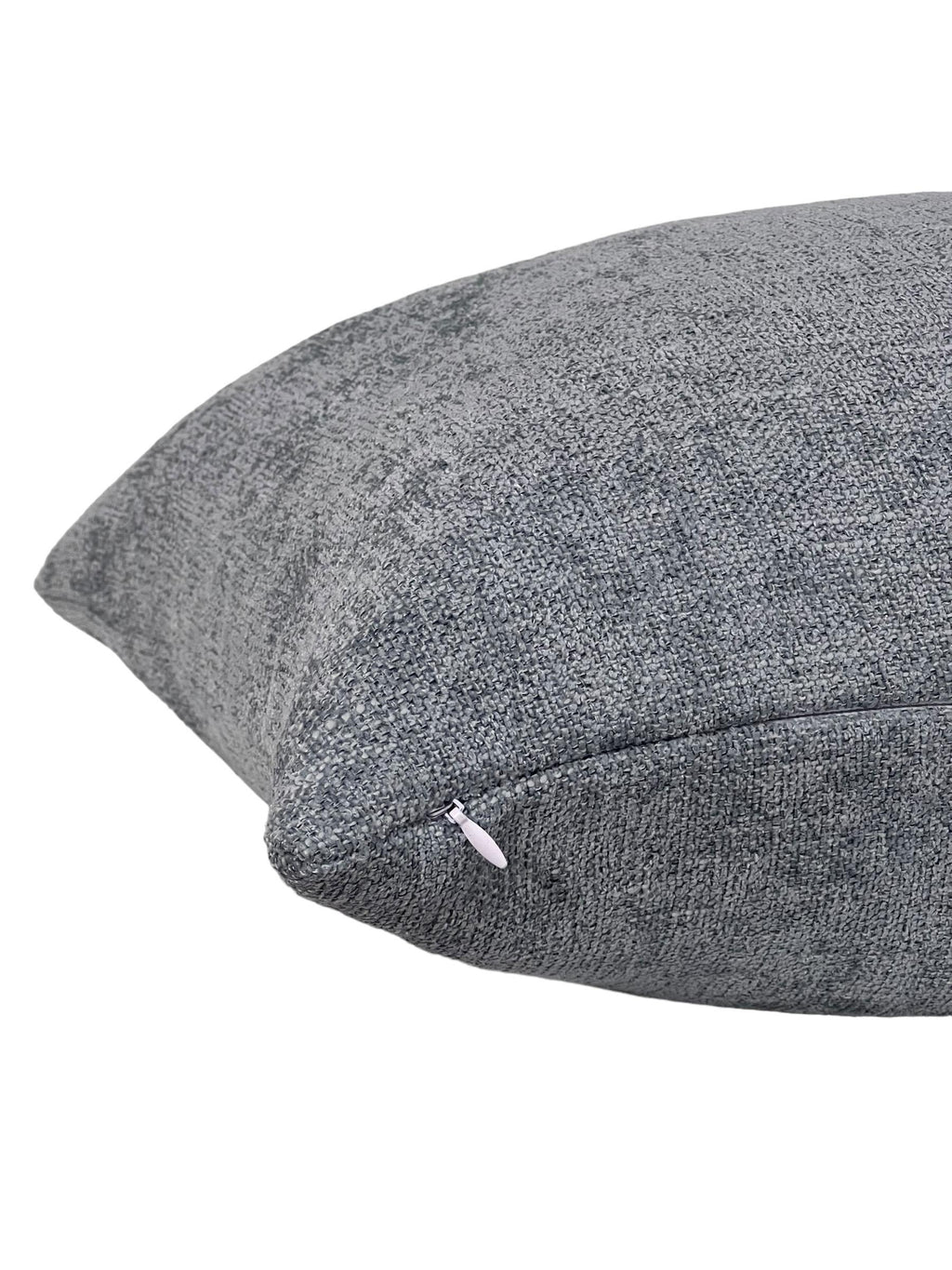 Blue Linen Throw Pillow Cover, Textured Minimalist Cushion