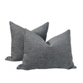 Blue Linen Throw Pillow Cover, Textured Minimalist Cushion