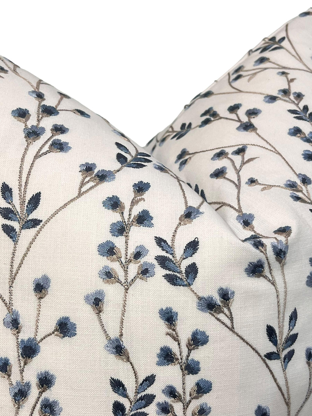 Beige Plaid Linen Pillow Cover Set, Handmade Checkered Cushion
