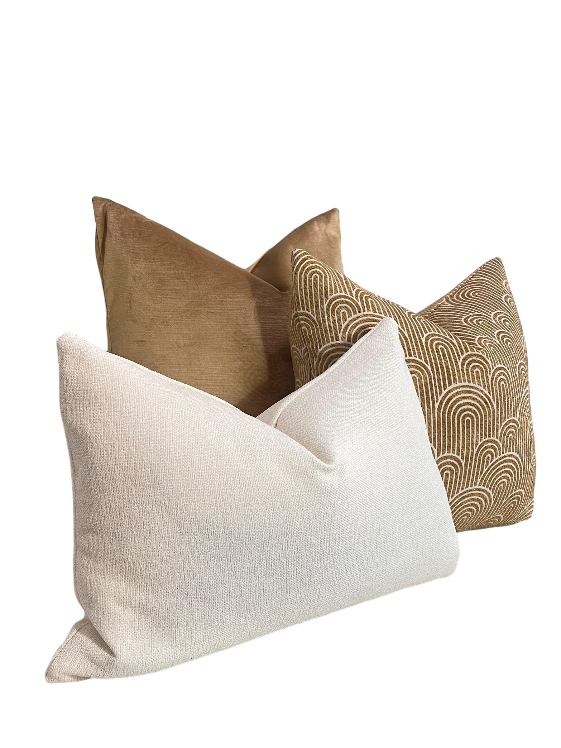 Neutral Pillow Cover Set, Plaid and Textured, Handmade in USA