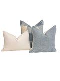 Plaid Pillow Cover Set, Neutral Farmhouse Decor, Handmade in USA