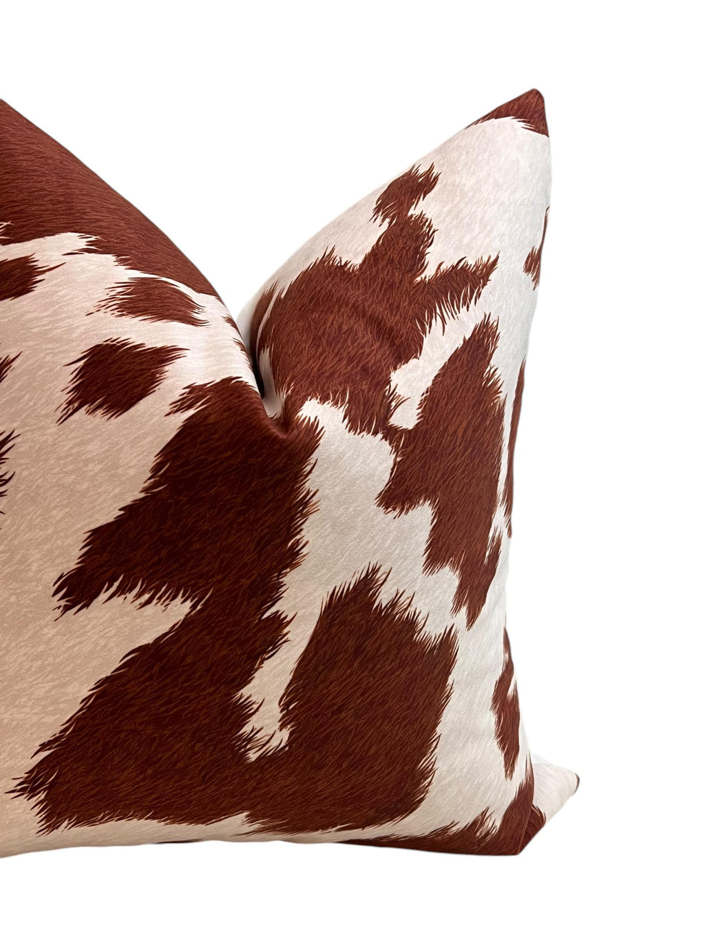 Handmade Cow Print Pillow Cover, Velvet Cowhide Cushion, Farmhouse Decor