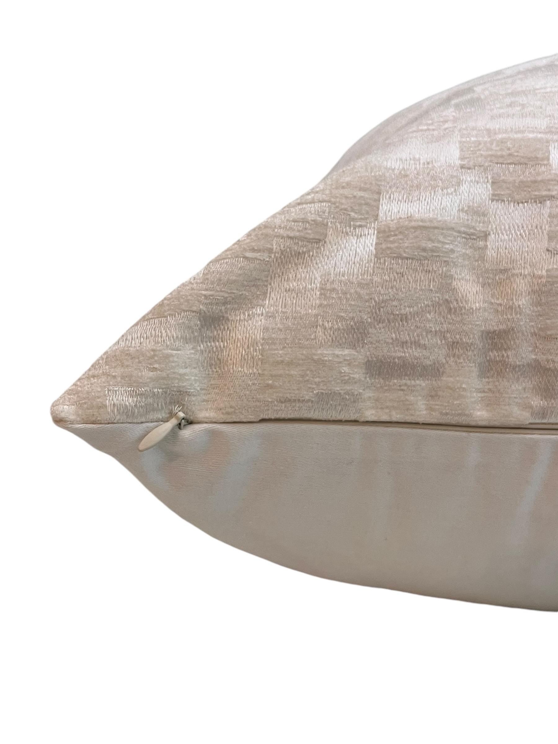 Handmade Textured Cream Pillow Cover, Beige Accent Cushion