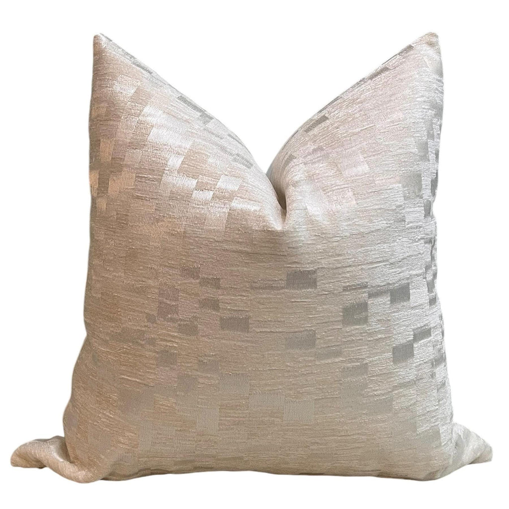Handmade Textured Cream Pillow Cover, Beige Accent Cushion