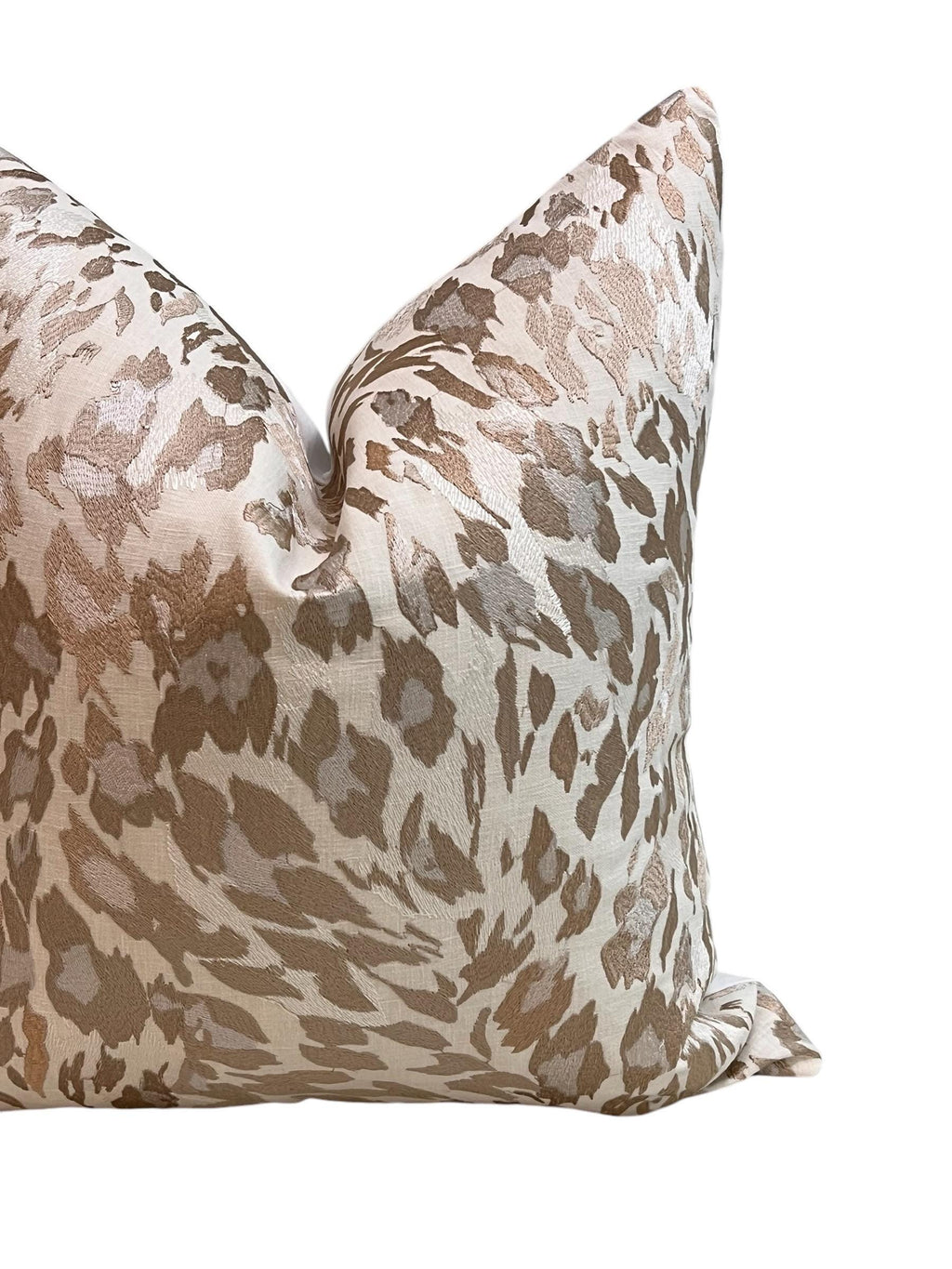 Handmade Leopard Print Pillow Cover, Neutral Animal Print Cushion