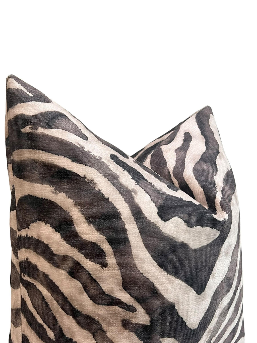 Handmade Beige Zebra Print Pillow Cover, Safari Decor