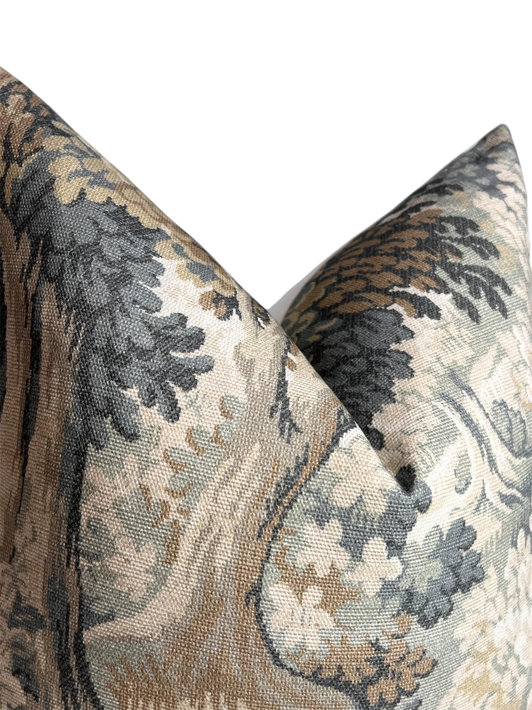 Moody Forest Pillow, Forest Tapestry Pillow, Into the Woods Printed Cotton Pillow, Forest Green Verdure, Jewel Tone Pillow, Somerset Woods