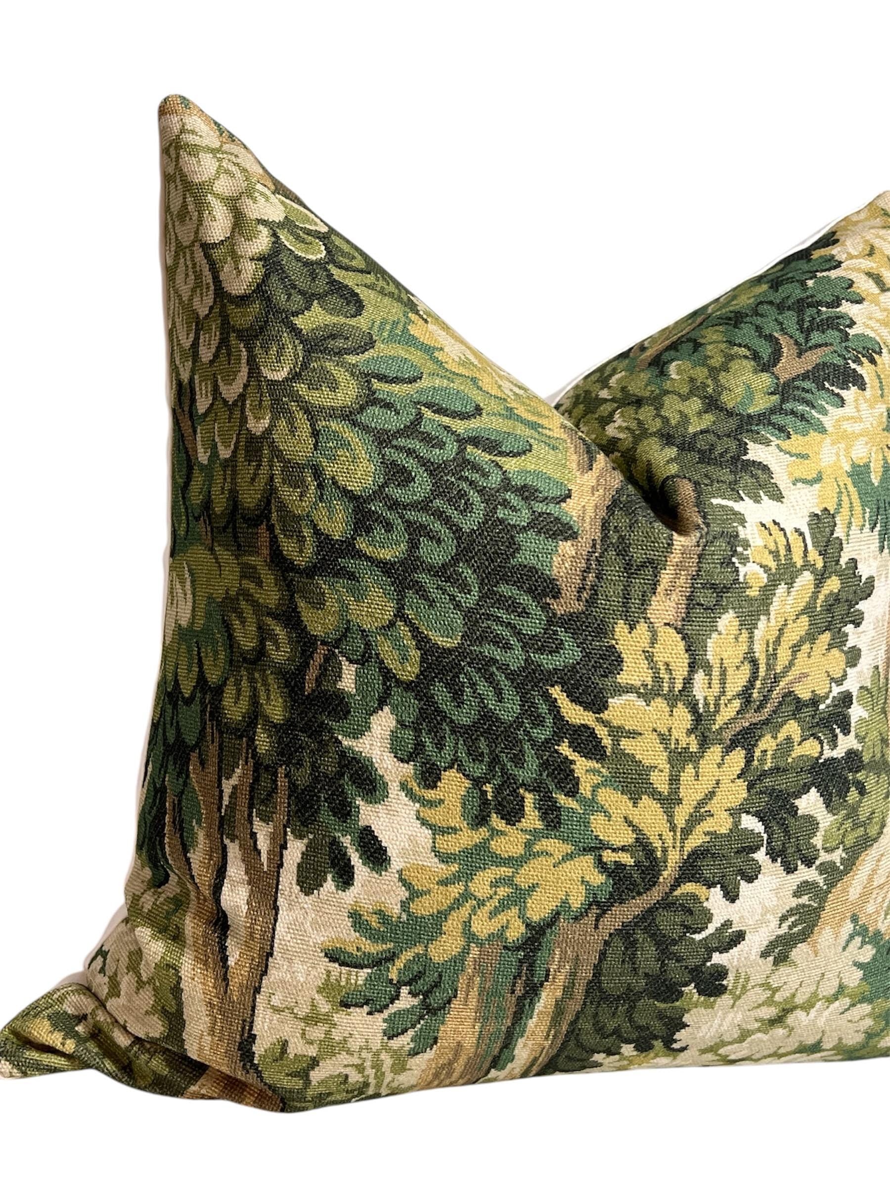 Handmade Tapestry Forest Pillow Cover: Green Verdure Cushion