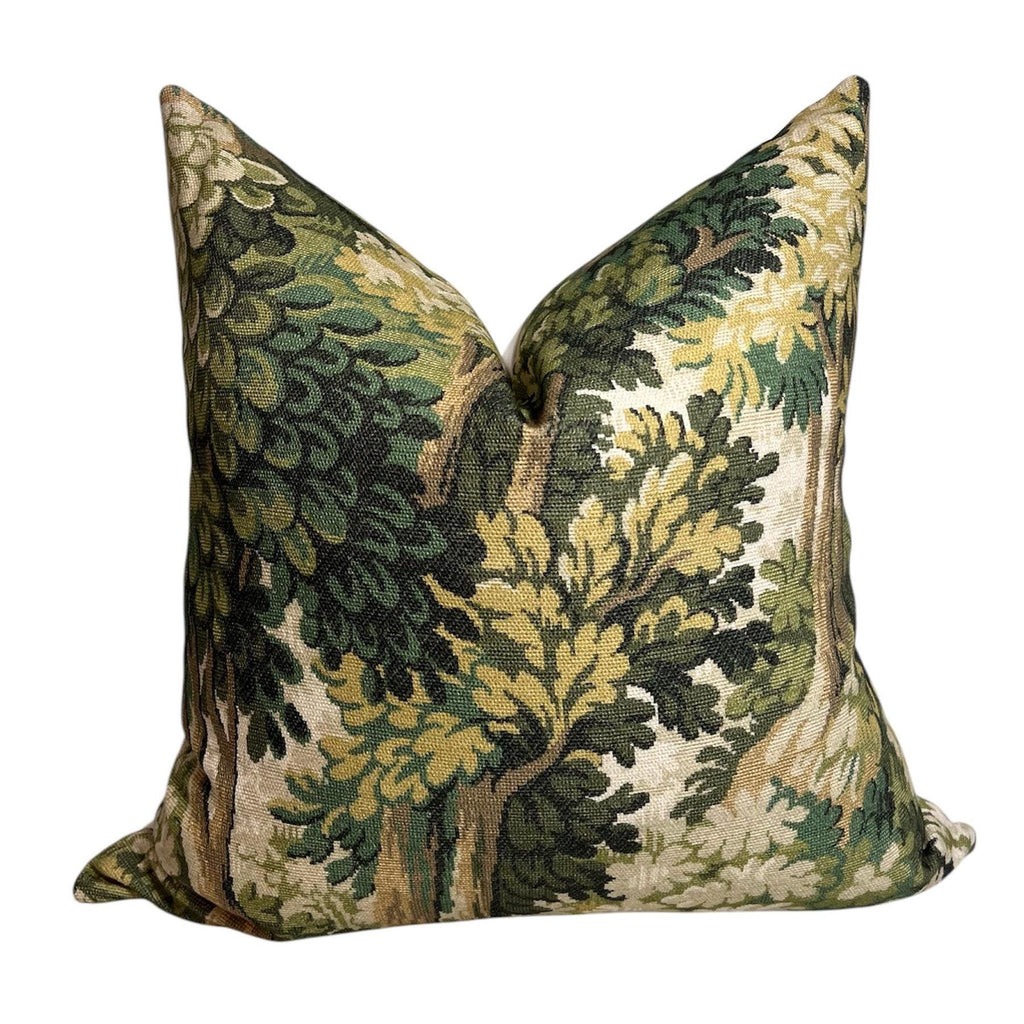 Handmade Tapestry Forest Pillow Cover: Green Verdure Cushion