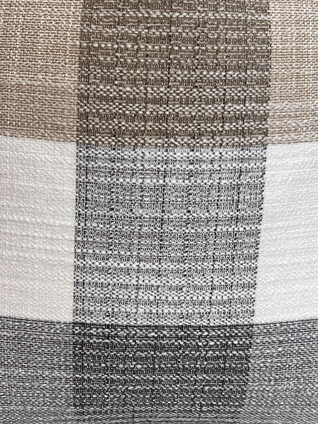 Plaid Linen Pillow Cover, Beige & Gray Buffalo Check Cushion