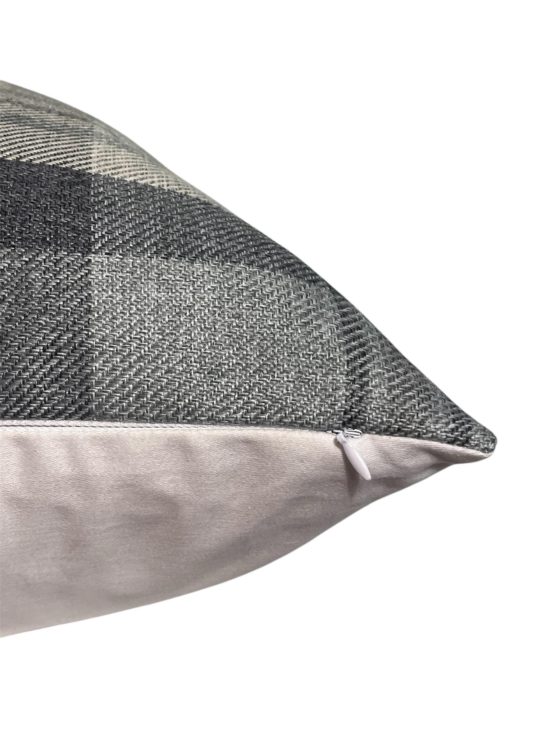 Plaid Linen Pillow Cover, Beige and Gray Plaid Cushion, Neutral Toned Cushion, Buffalo Check Accent Pillow, Modern Farmhouse Throw Cushion