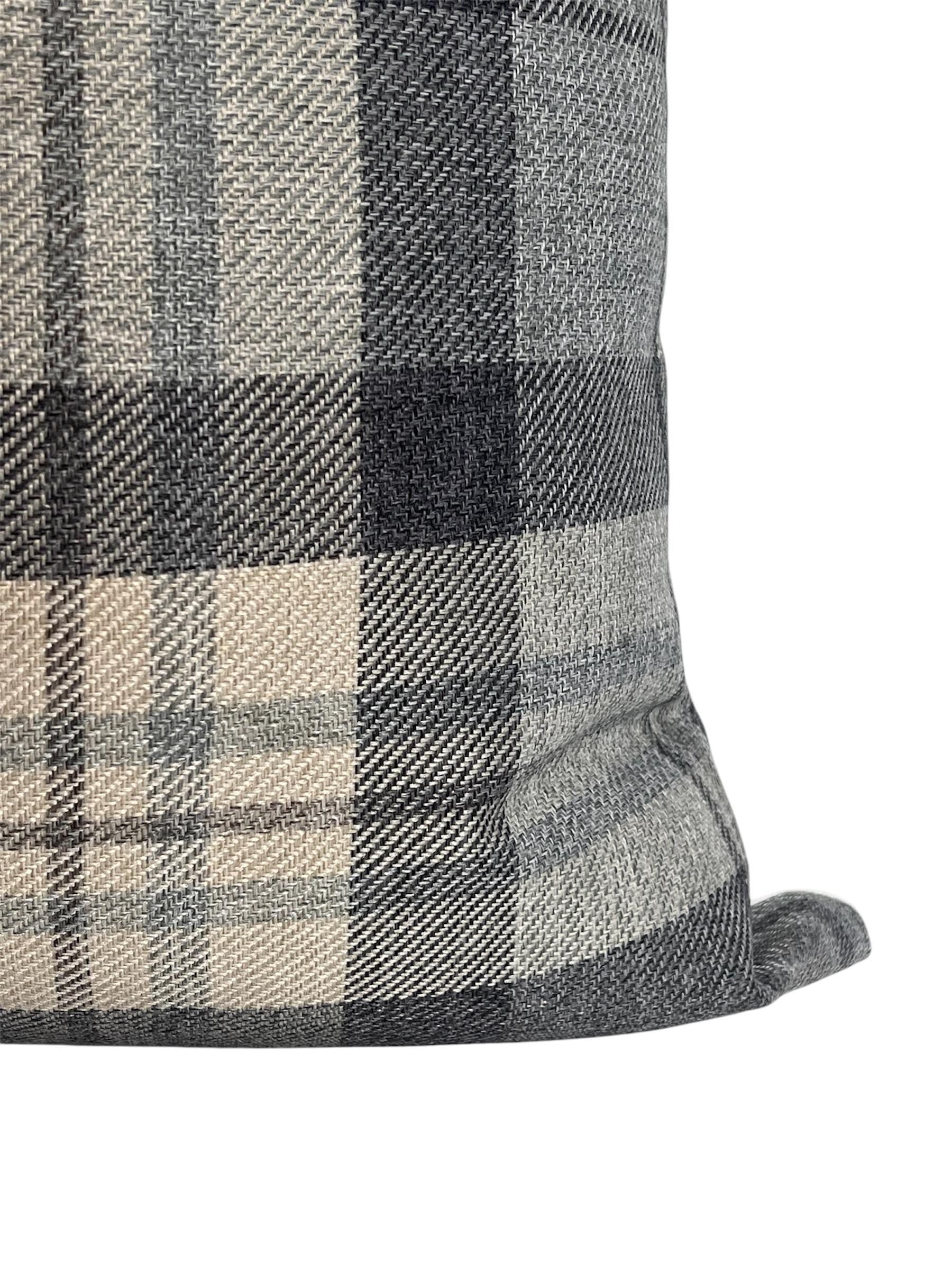 Plaid Linen Pillow Cover, Beige and Gray Plaid Cushion, Neutral Toned Cushion, Buffalo Check Accent Pillow, Modern Farmhouse Throw Cushion