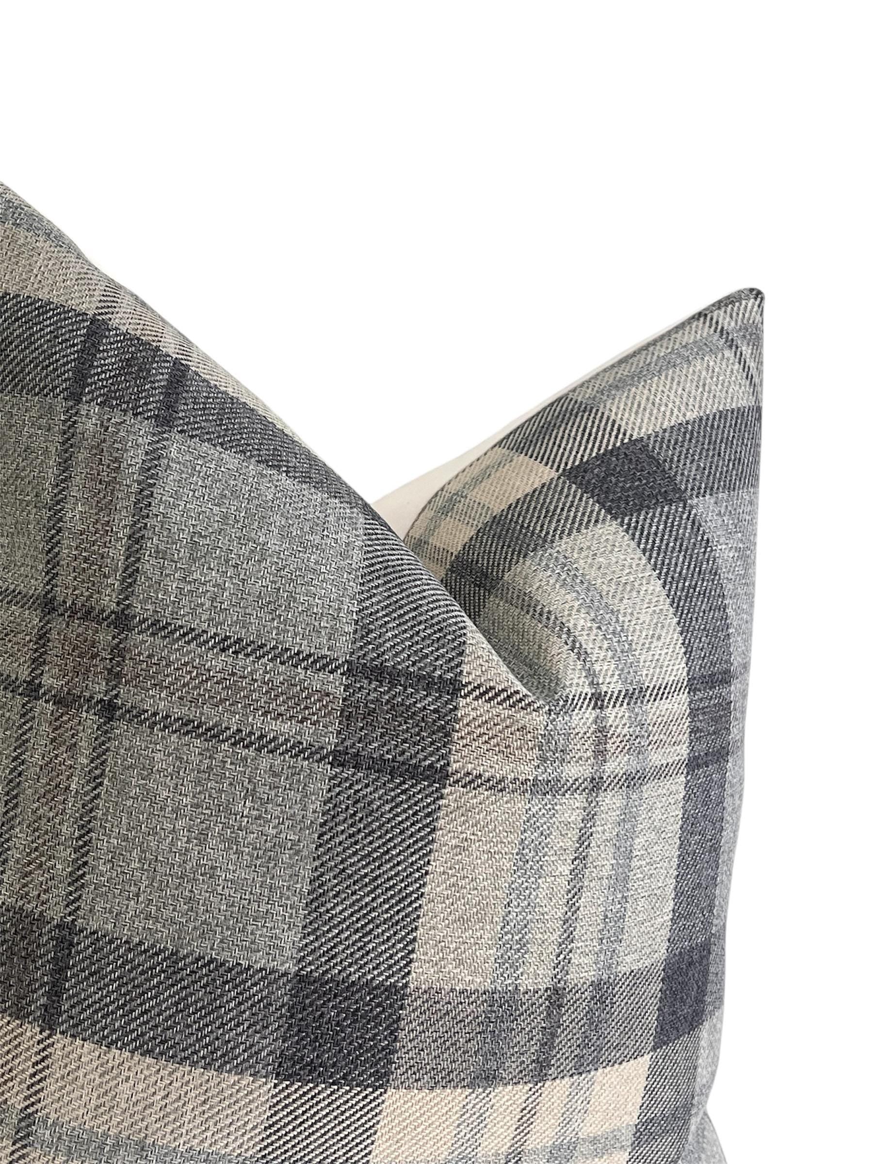 Plaid Linen Pillow Cover, Beige and Gray Plaid Cushion, Neutral Toned Cushion, Buffalo Check Accent Pillow, Modern Farmhouse Throw Cushion