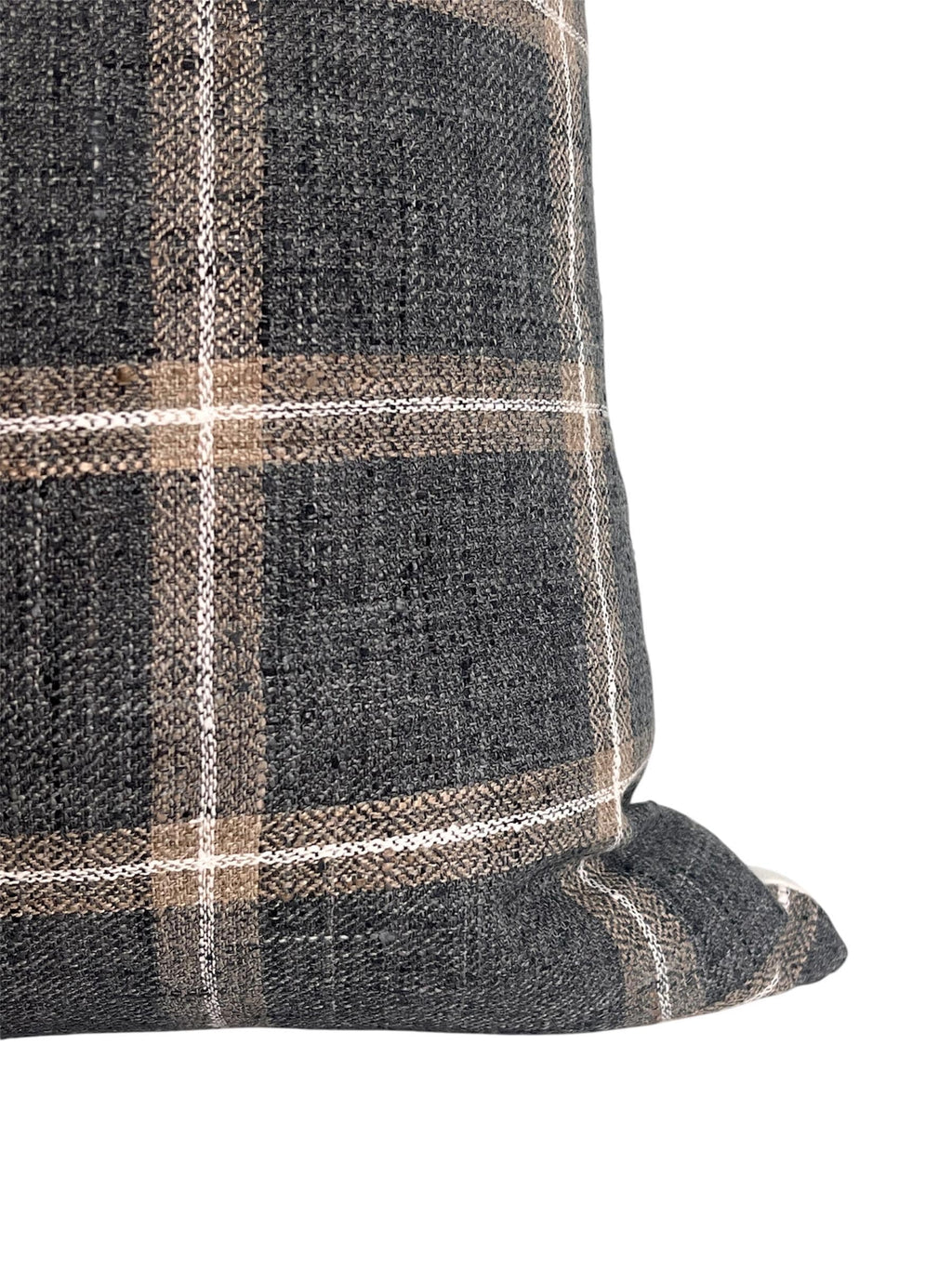 Beige and Blue-Gray Plaid Cushion, Plaid Linen Pillow Cover, Neutral Toned Cushion, Buffalo Check Accent Pillow, Modern Farmhouse Cushion