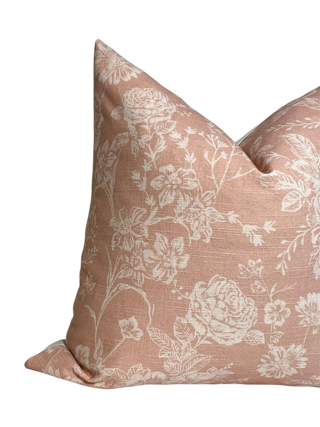 Blush Floral Pillow Cover, Handmade Rose Accent Pillow