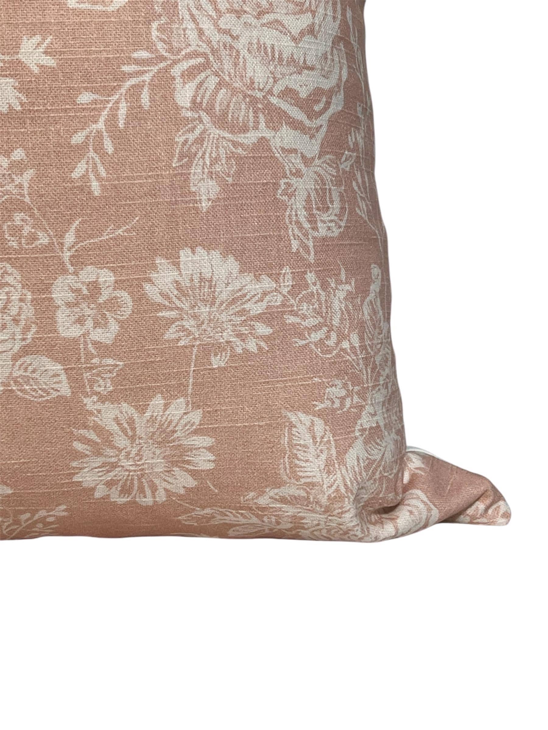Blush Floral Pillow Cover, Handmade Rose Accent Pillow