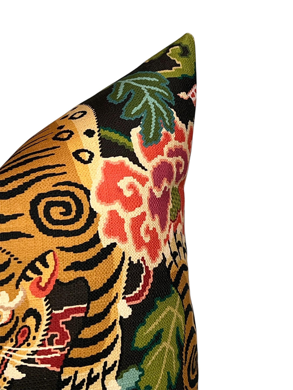 Tiger Eye Pillow Cover, Tibet Tiger Eye, Designer Pillow Cover, Tiger Eye Slate Cushion, Chinoiserie Pillow Cover, Multi Color Tiger Cushion