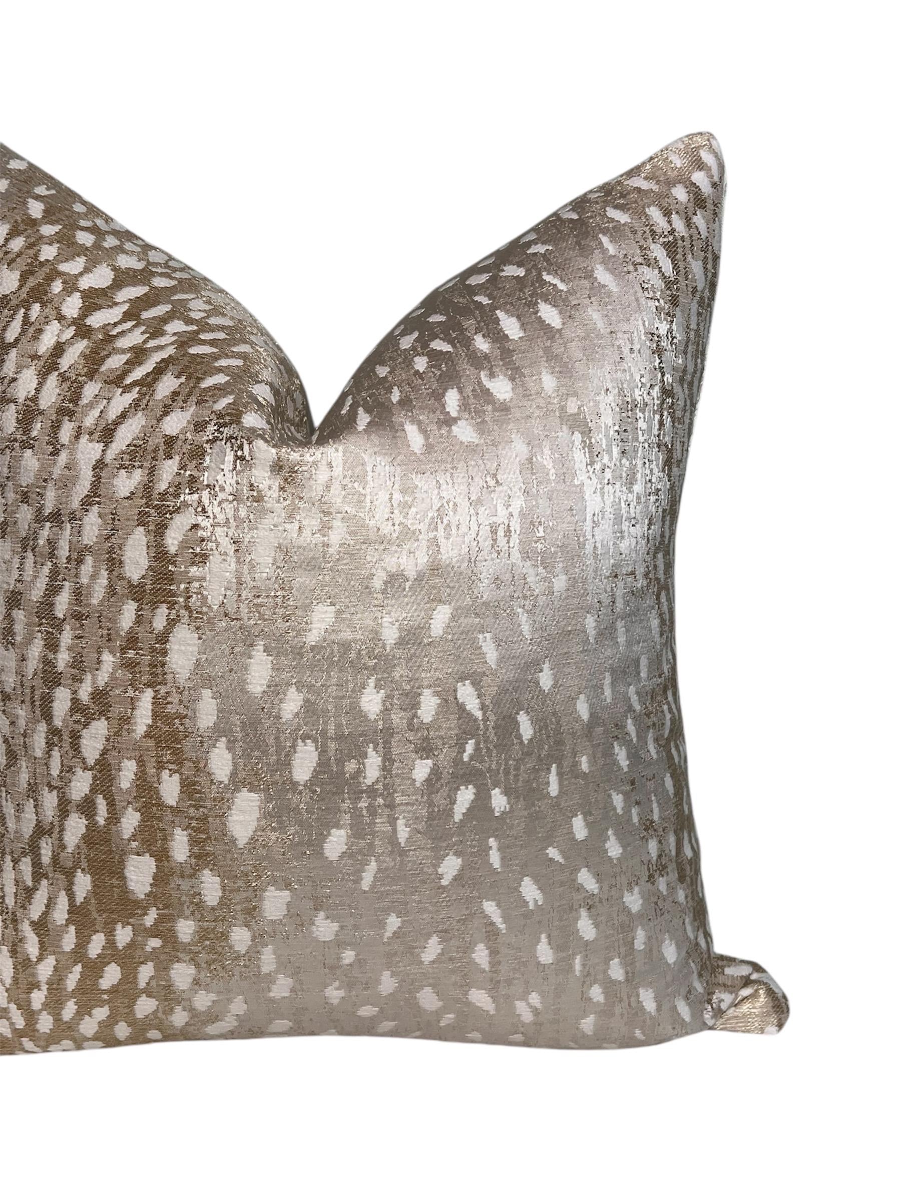 Antelope Print Pillow, Cafe Antelope Spot Pillow Cover, Spotted Animal Print Throw Pillow, Cafe and White Spotted Pillow, Deer Print Pillow