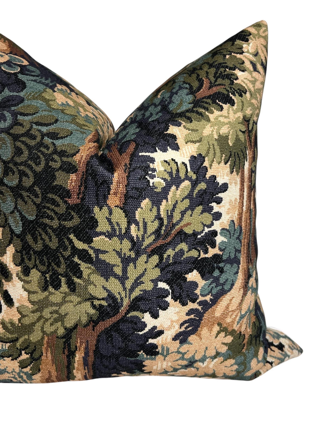 Moody Forest Pillow, Forest Tapestry Pillow, Into the Woods Printed Cotton Pillow, Forest Green Verdure, Jewel Tone Pillow, Somerset Woods