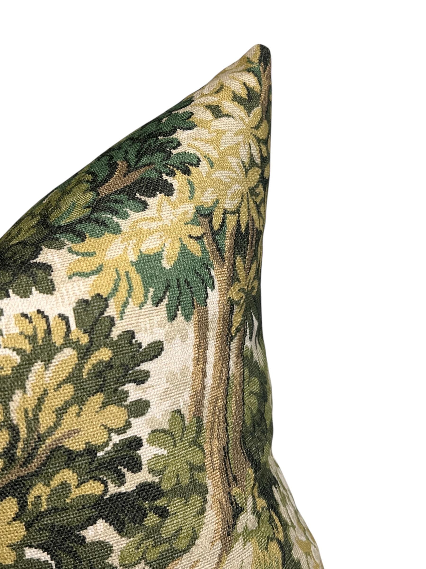 Handmade Tapestry Forest Pillow Cover: Green Verdure Cushion