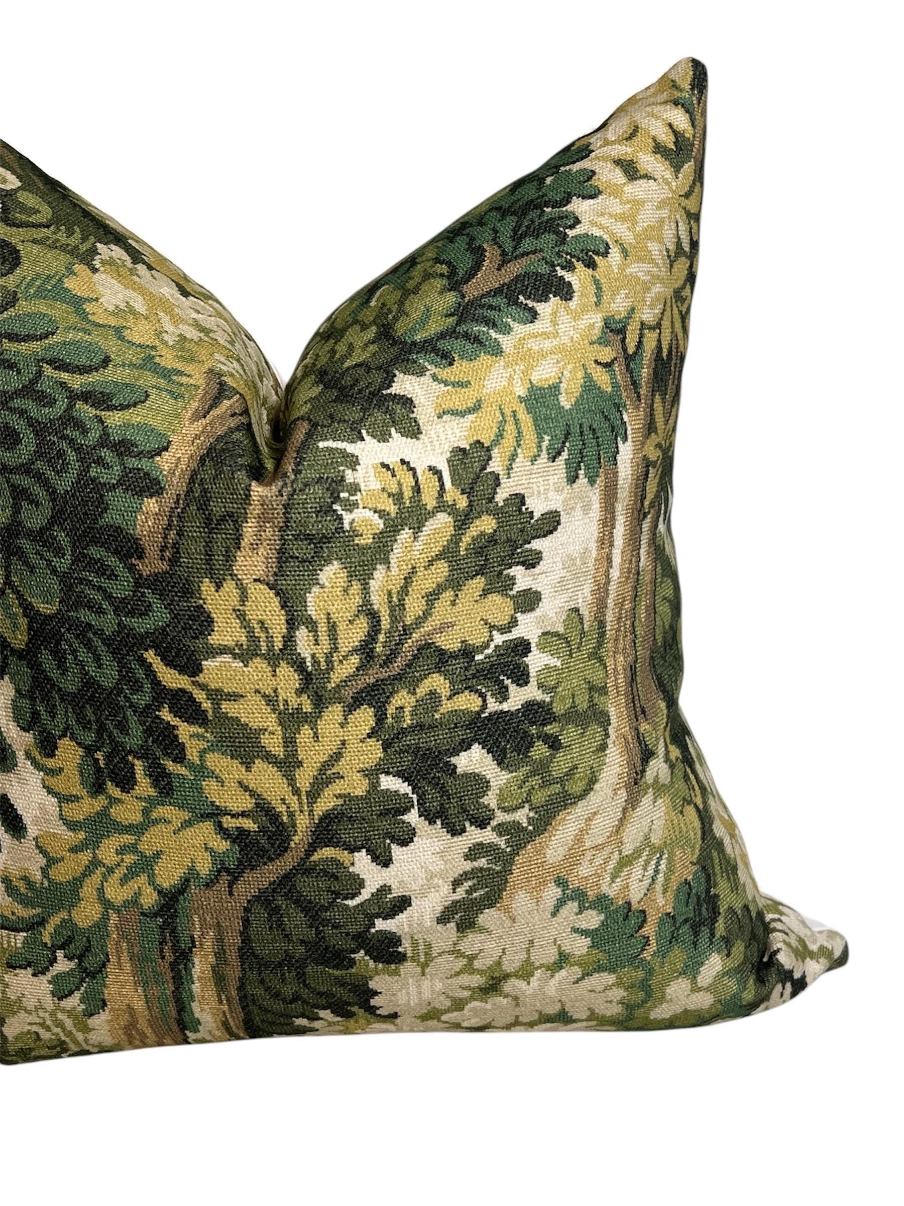 Handmade Tapestry Forest Pillow Cover: Green Verdure Cushion