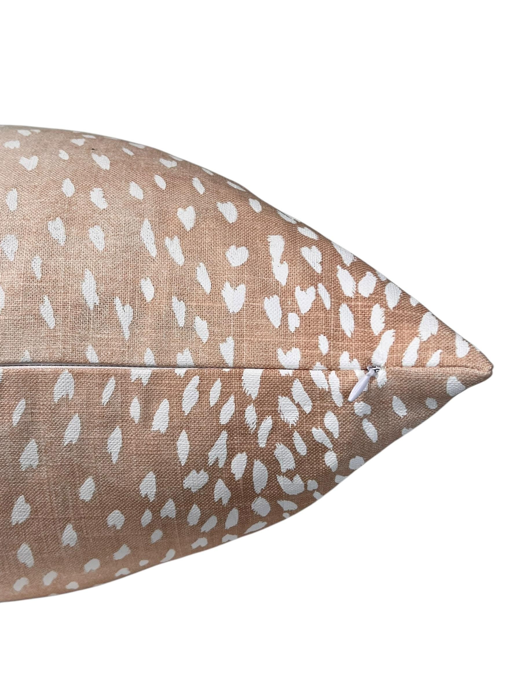 Antelope Print Pillow Cover, Beige Fawn Animal Cushion, Handmade USA
