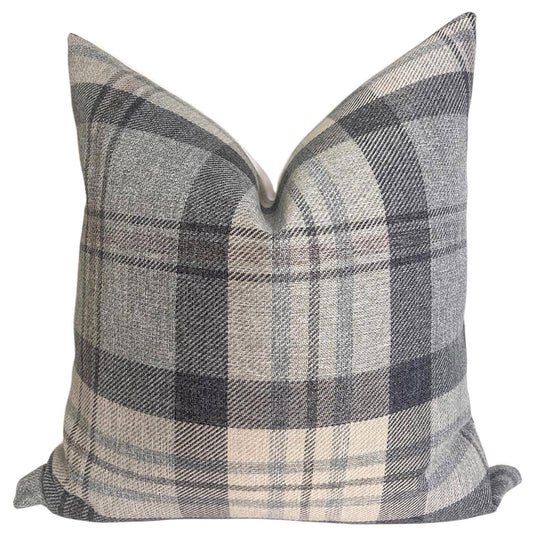 Plaid Linen Pillow Cover, Beige and Gray Plaid Cushion, Neutral Toned Cushion, Buffalo Check Accent Pillow, Modern Farmhouse Throw Cushion