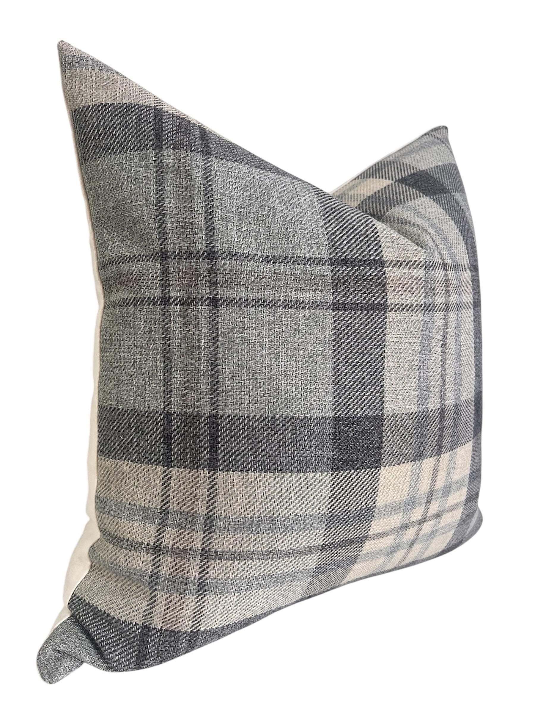 Plaid Linen Pillow Cover, Beige and Gray Plaid Cushion, Neutral Toned Cushion, Buffalo Check Accent Pillow, Modern Farmhouse Throw Cushion
