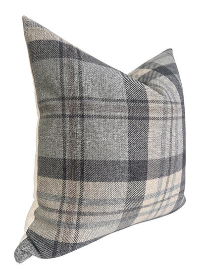 Plaid Linen Pillow Cover, Beige and Gray Plaid Cushion, Neutral Toned Cushion, Buffalo Check Accent Pillow, Modern Farmhouse Throw Cushion