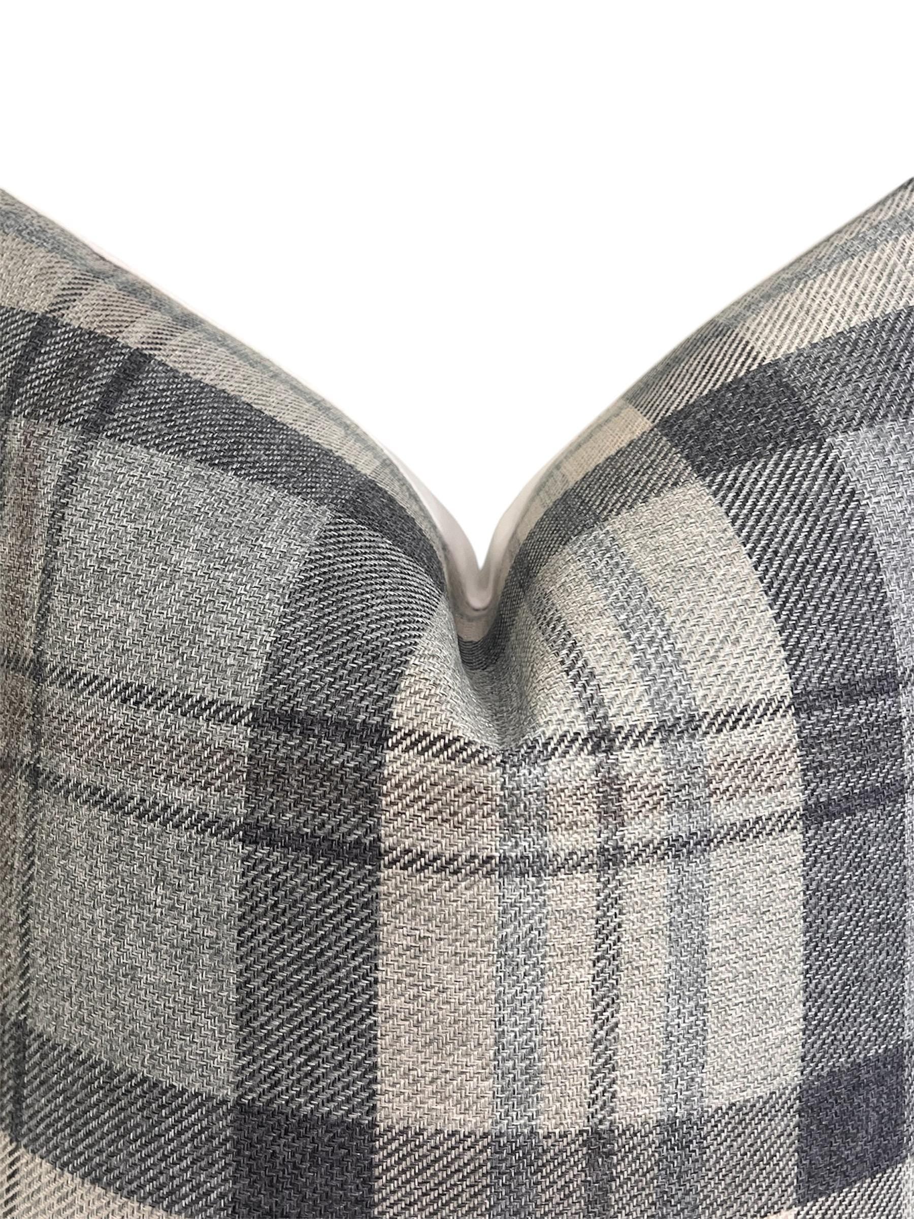 Plaid Linen Pillow Cover, Beige and Gray Plaid Cushion, Neutral Toned Cushion, Buffalo Check Accent Pillow, Modern Farmhouse Throw Cushion
