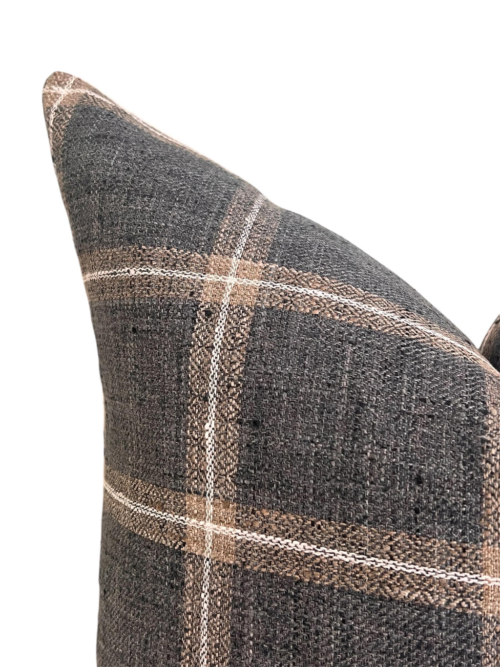 Beige and Blue-Gray Plaid Cushion, Plaid Linen Pillow Cover, Neutral Toned Cushion, Buffalo Check Accent Pillow, Modern Farmhouse Cushion