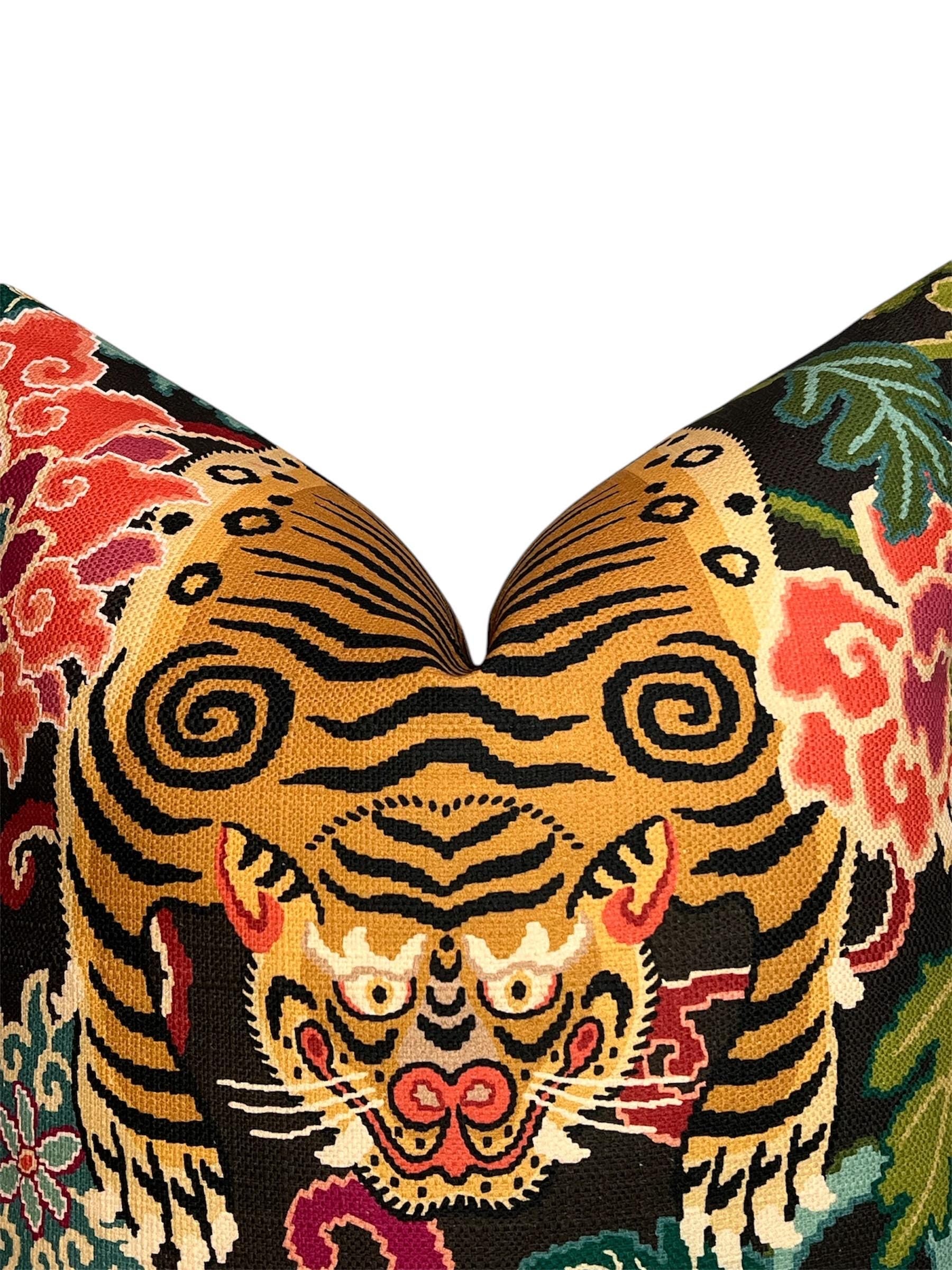 Tiger Eye Pillow Cover, Tibet Tiger Eye, Designer Pillow Cover, Tiger Eye Slate Cushion, Chinoiserie Pillow Cover, Multi Color Tiger Cushion