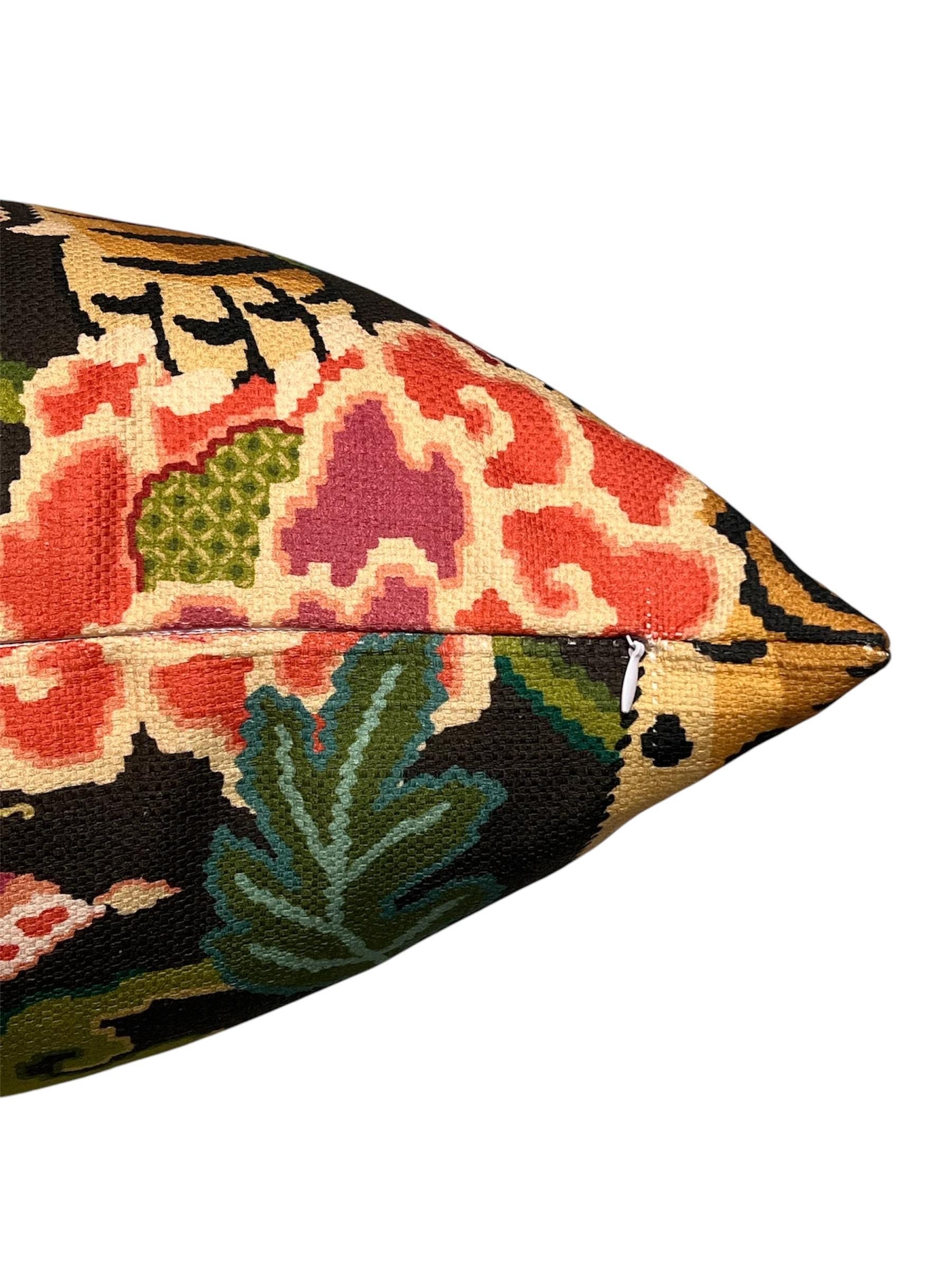 Tiger Eye Pillow Cover, Tibet Tiger Eye, Designer Pillow Cover, Tiger Eye Slate Cushion, Chinoiserie Pillow Cover, Multi Color Tiger Cushion