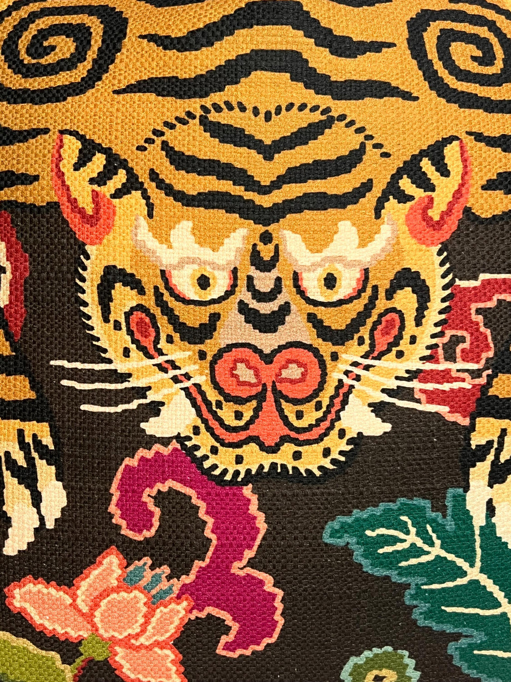 Tiger Eye Pillow Cover, Tibet Tiger Eye, Designer Pillow Cover, Tiger Eye Slate Cushion, Chinoiserie Pillow Cover, Multi Color Tiger Cushion