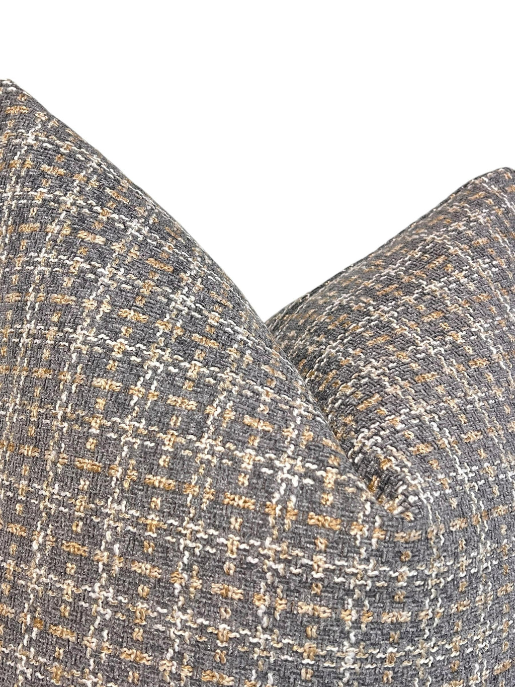 Handmade Brown Checkered Pillow Cover, Woven Plaid Cushion