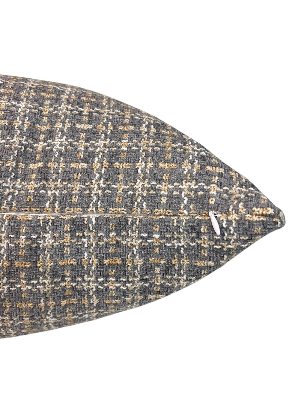 Handmade Brown Checkered Pillow Cover, Woven Plaid Cushion