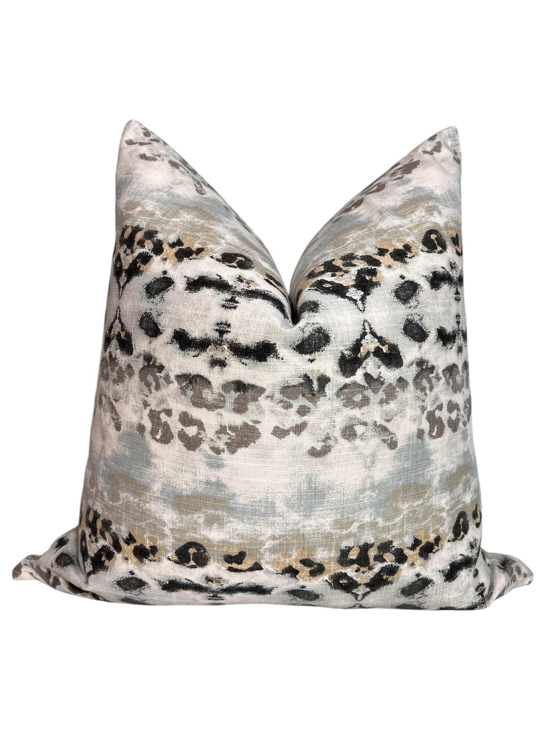 Abstract Leopard Print Pillow Cover, Handmade Safari Decor