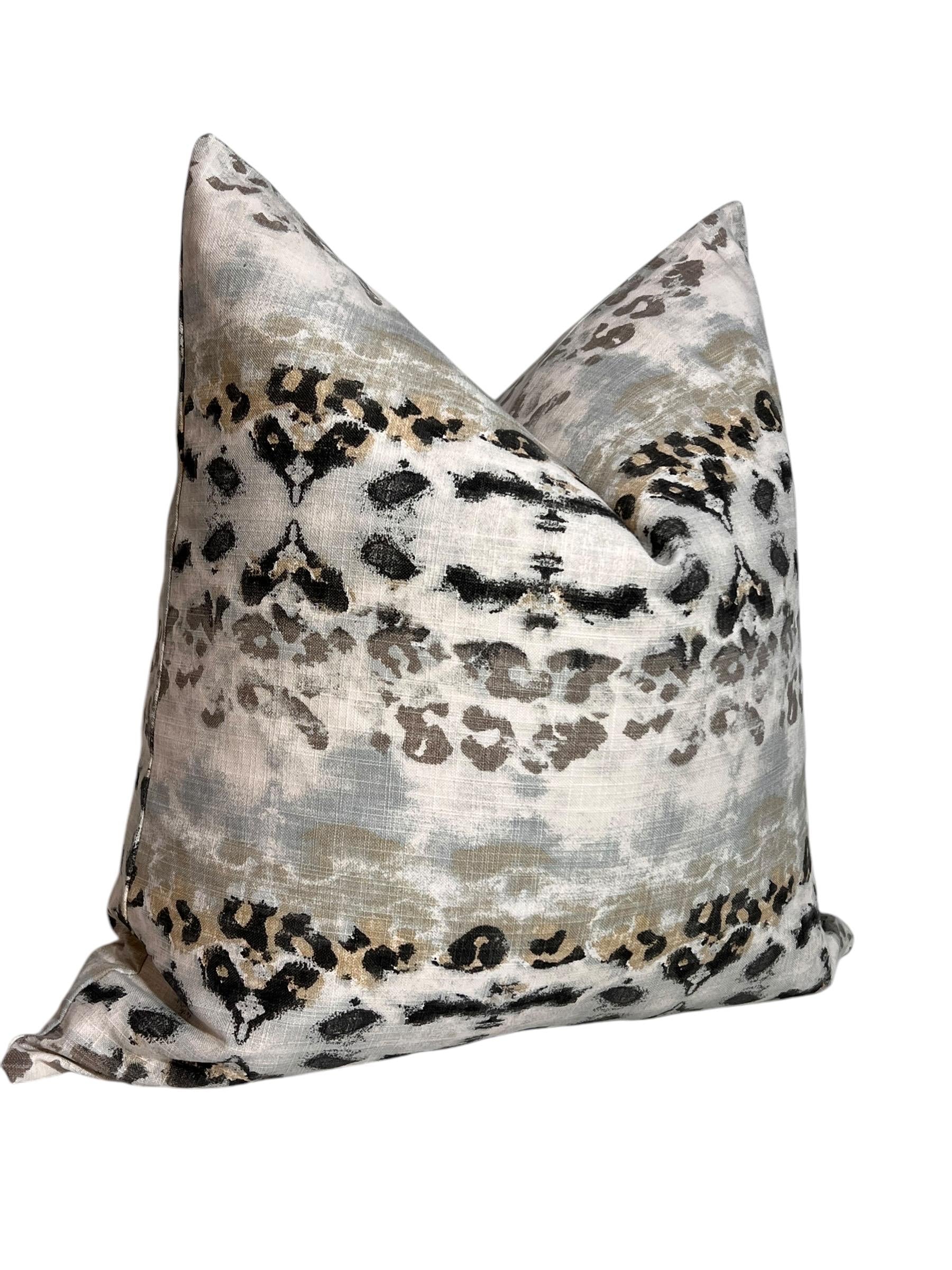 Abstract Leopard Print Pillow Cover, Handmade Safari Decor