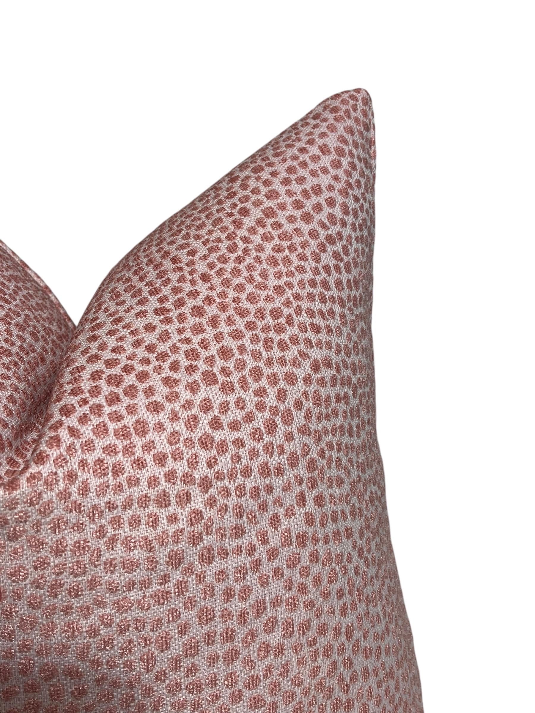 Pink Dot Pattern Pillow Cover, Dotify Bella Pink Chenille Throw Pillow Cover, Pink Textured Pillow, Decorative Pink Chenille Pillow Cover,
