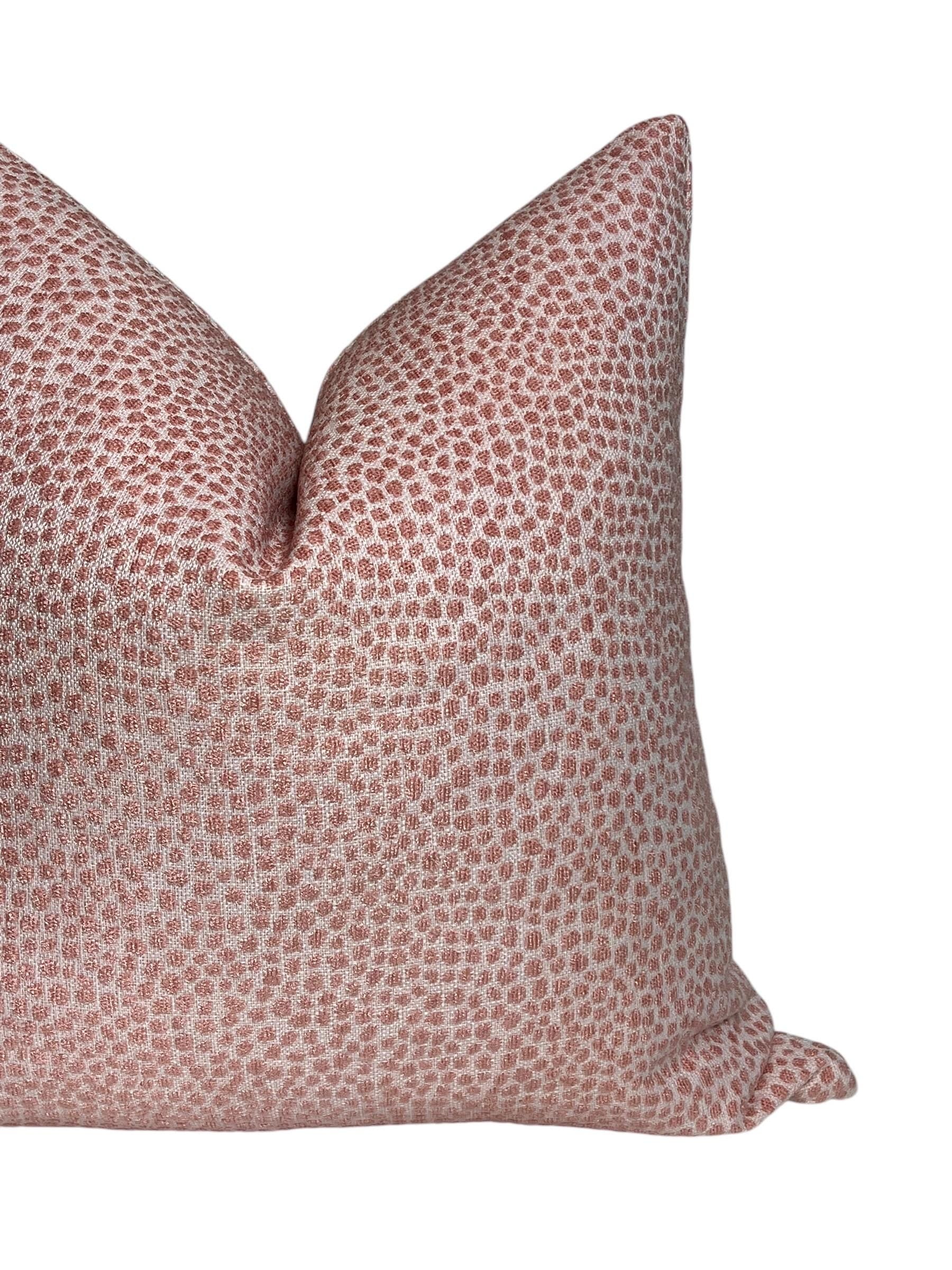 Pink Dot Pattern Pillow Cover, Dotify Bella Pink Chenille Throw Pillow Cover, Pink Textured Pillow, Decorative Pink Chenille Pillow Cover,
