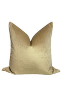 Champagne Velvet Pillow Cover, Golden Beige Linen, Handmade