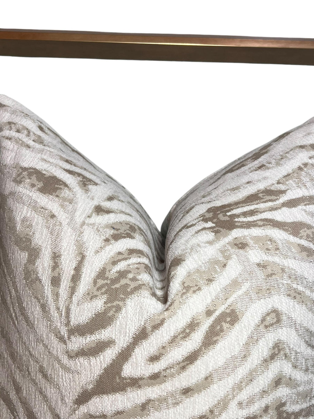 Neutral Zebra Print Pillow Cover, Beige Safari Cushion, Handmade in USA