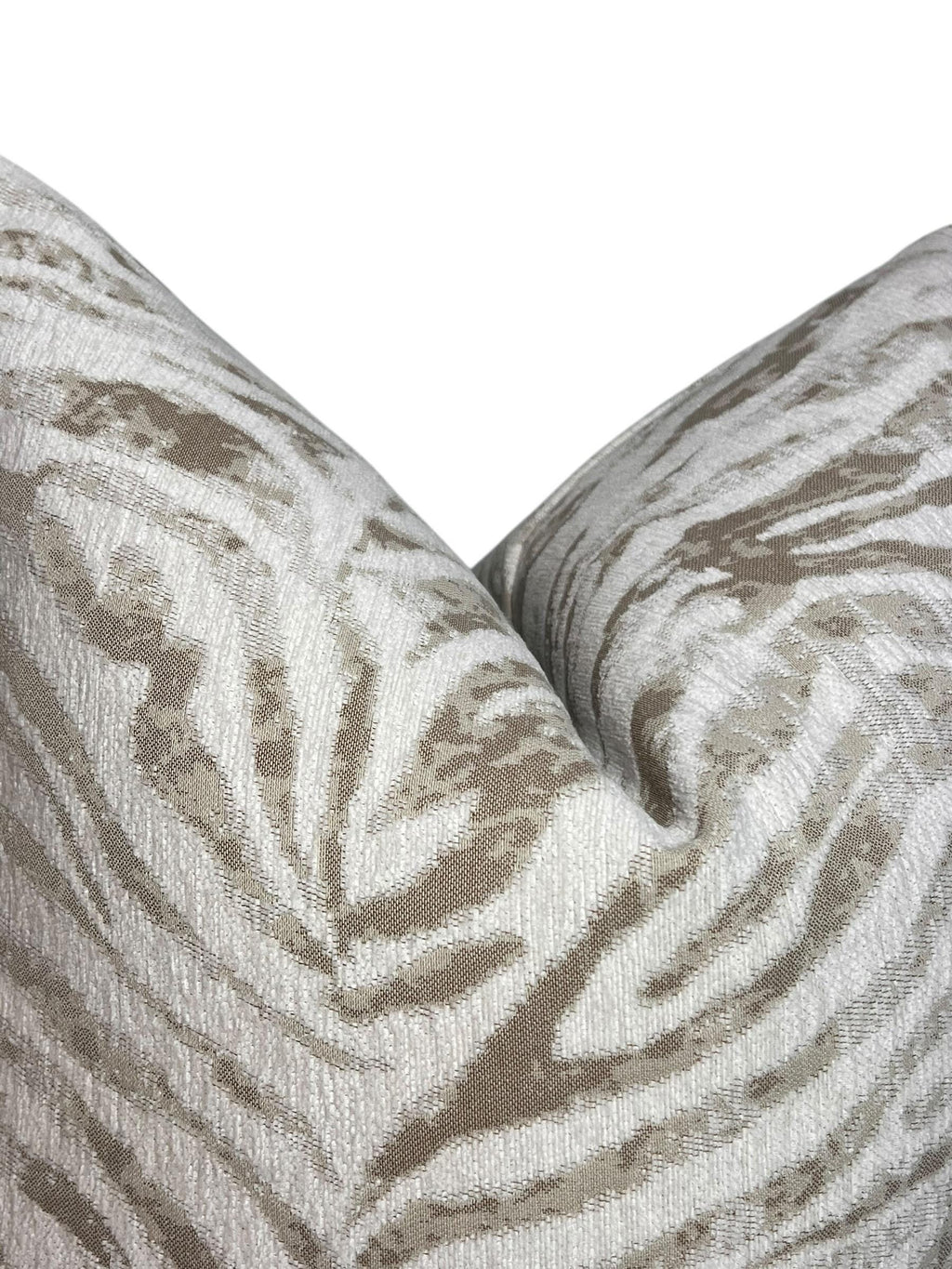 Neutral Zebra Print Pillow Cover, Beige Safari Cushion, Handmade in USA